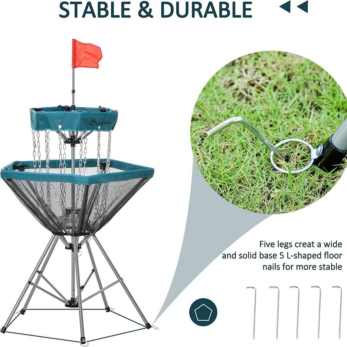 12 Chain Portable Installation-free Metal Frisbee Golf Basket Target Ball Basket Practice Basket Holder for Outdoor Sports 5