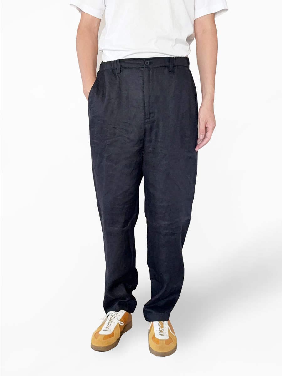Muji Men's Hemp Washed Tapered Pants Men's Summer Casual Pants Men's Long Pants Men's Quality 25 Spring and Summer 2