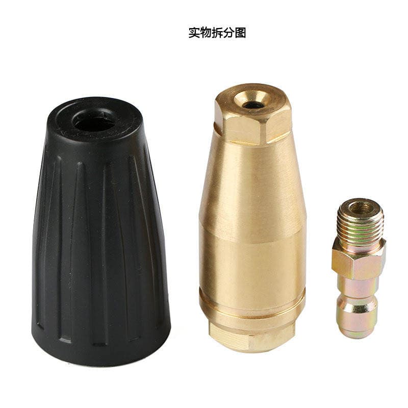 Cross-Border Hot-Selling High-Pressure Cleaning Machine Rotating Spray Head with Ceramic Core and Copper Valve Body 360 ° Turbo Nozzle Head 3000Psi 2