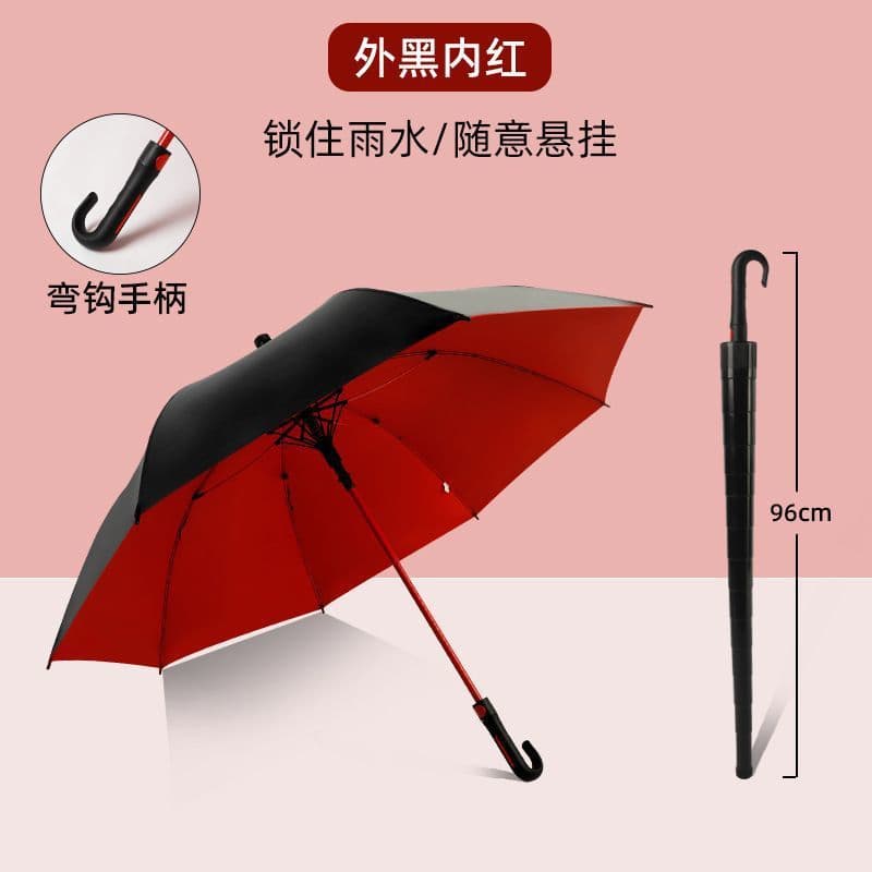 Extra-large golf waterproof cover - black vinyl, sun protection, windproof up to force 10 storms - hooked flag, red