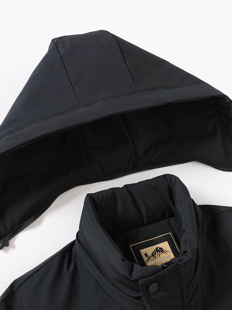 Middle-Aged and Elderly Men's Wool Parka Cotton Coat, Winter Warm Cotton Jacket with Fleece Lining, Thickened Dad's Winter Outerwear Cotton Coat 5