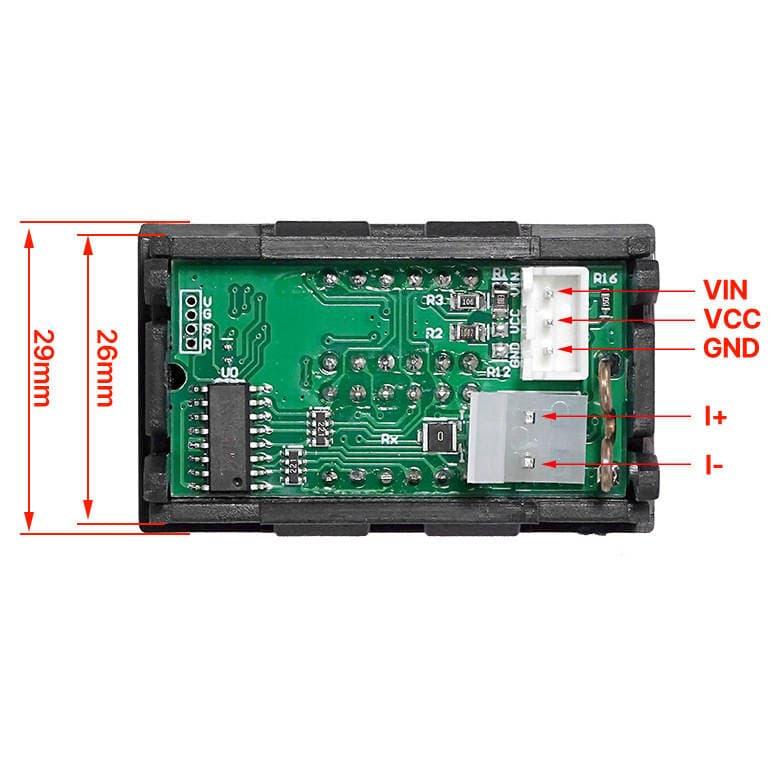 Special offer 4-digit dual display digital voltmeter ammeter 0-33V/3A red blue, green 5