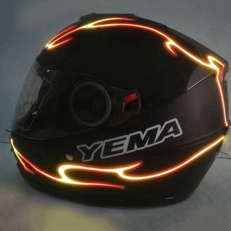 Motorcycle Helmet Decoration with Adhesive Glow Strips, Tiktok-Style Light-Up Ultra-Thin Flexible Colorful Lights 2