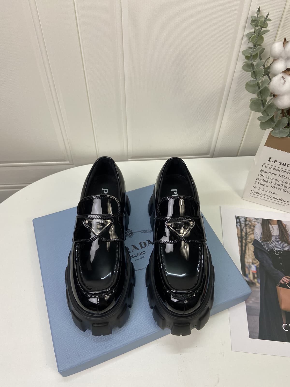 Black patent leather