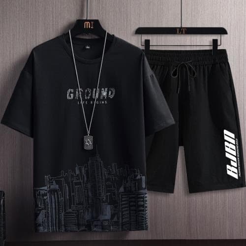 Urban english shorts set - black