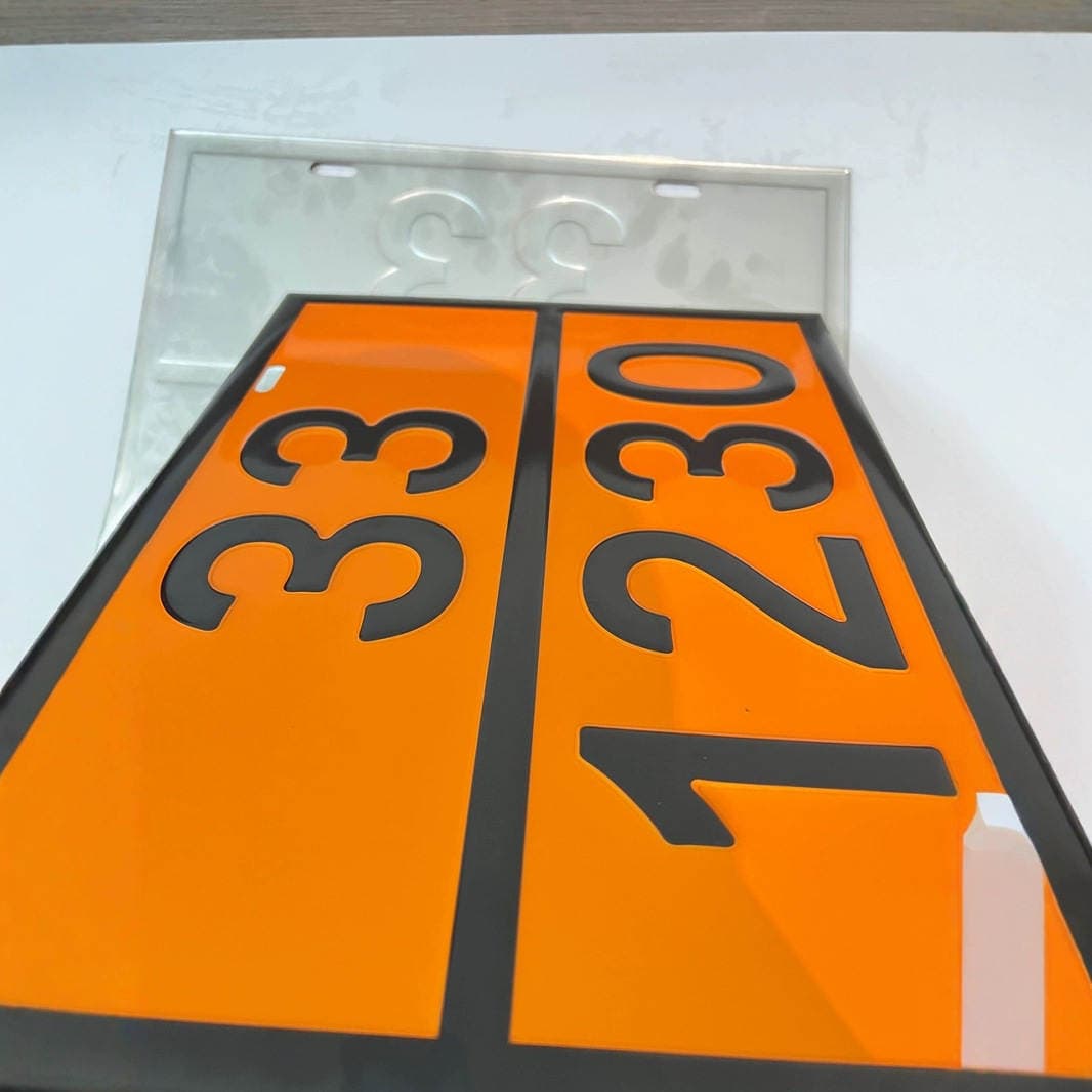 Stainless steel 304 dangerous goods vehicle sign orange warning sign transport vehicle tanker number 2