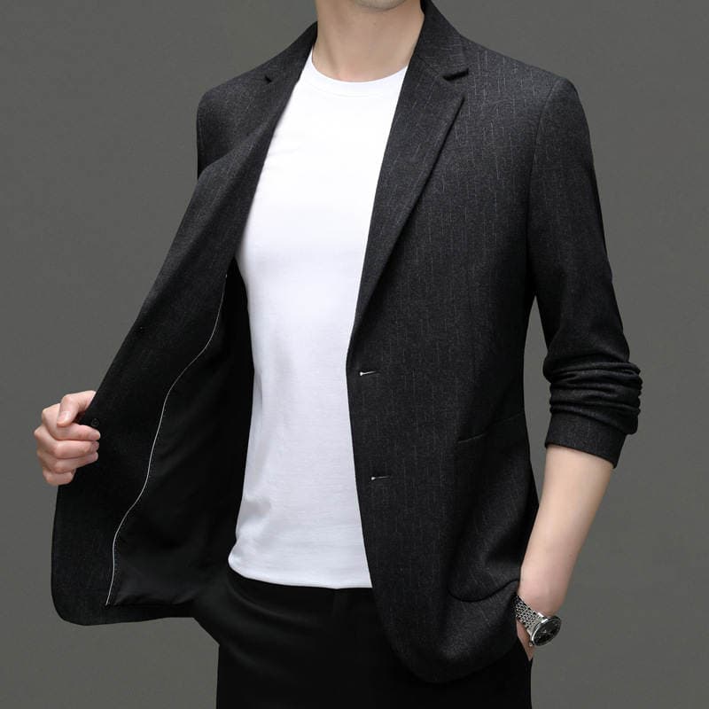 Autumn New Style Jacket for Young and Middle-Aged Men, Fashionable Casual Solid Color Warm Long-Sleeve Jacket, Business Men's Fleece Jacket 4