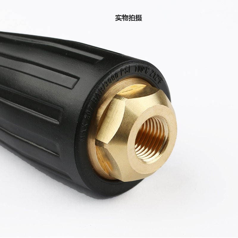 Cross-Border Hot-Selling High-Pressure Cleaning Machine Rotating Spray Head with Ceramic Core and Copper Valve Body 360 ° Turbo Nozzle Head 3000Psi 3