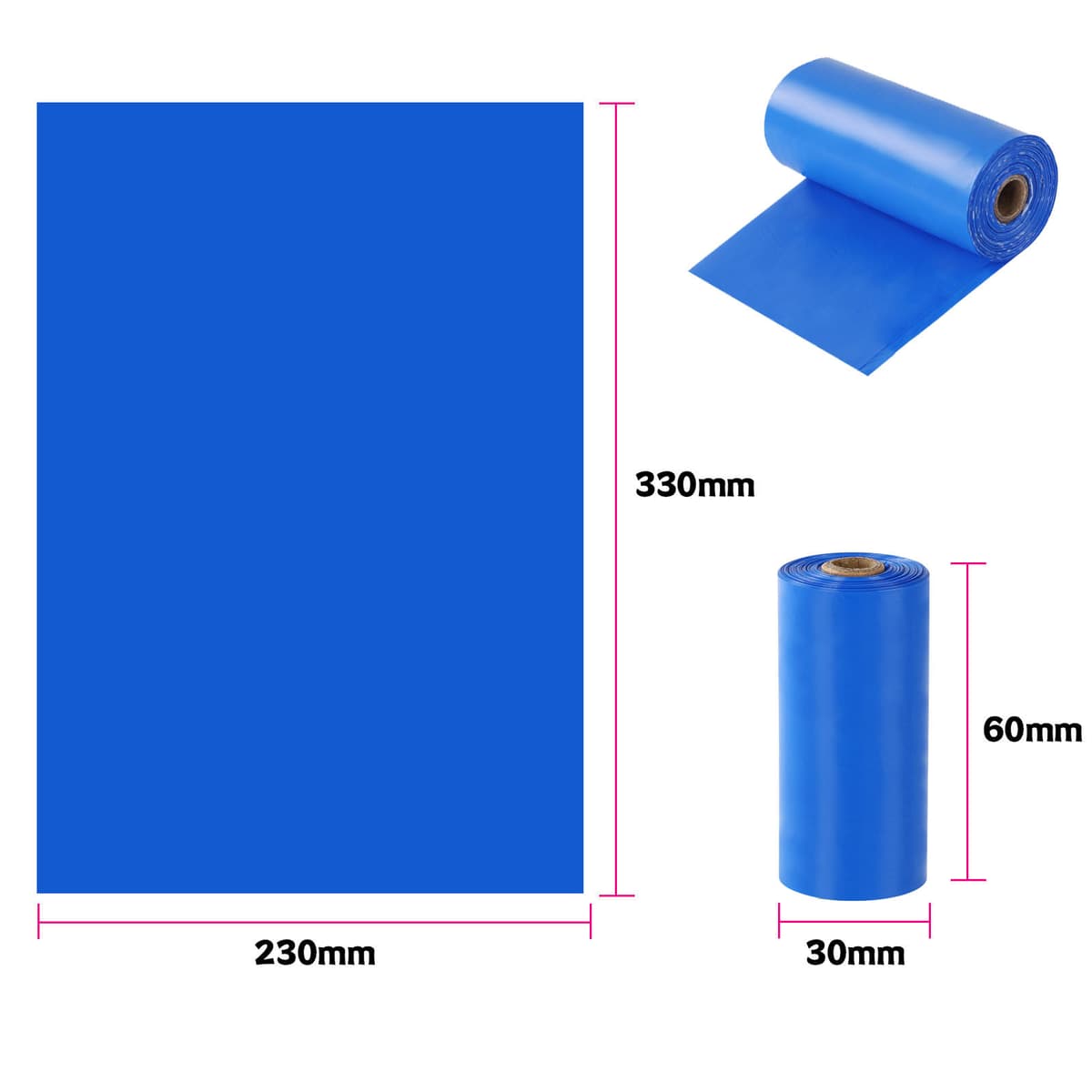 Eco-friendly morandi blue solid color, 1.5 silk thickness, ocean scent, 15 pieces/roll