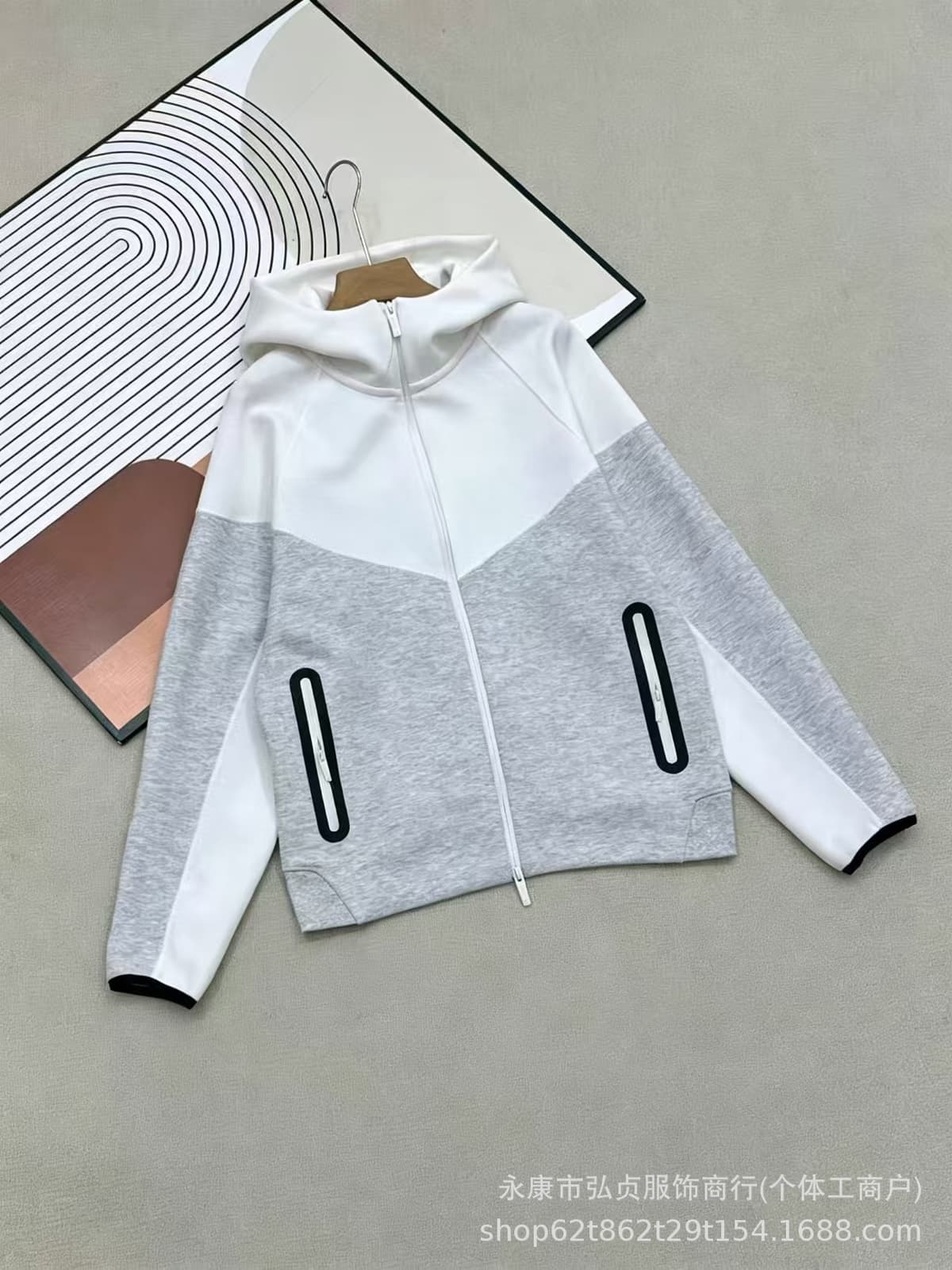 Jacket. white and light gray