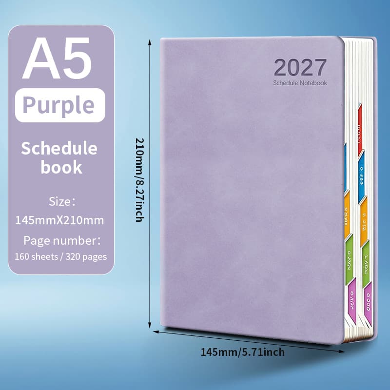 2027 english version simple schedule book-purple