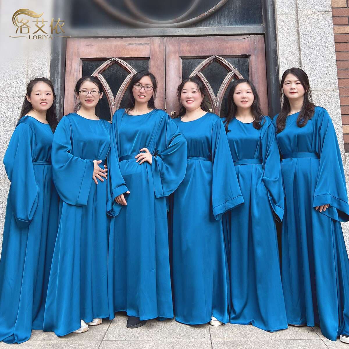 2023loriya simple temperament solid color wedding bridesmaid dress robe dress 1