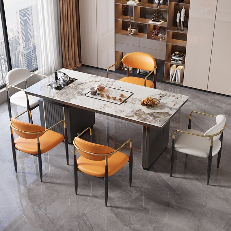 1.6m table 5 light luxury chairs