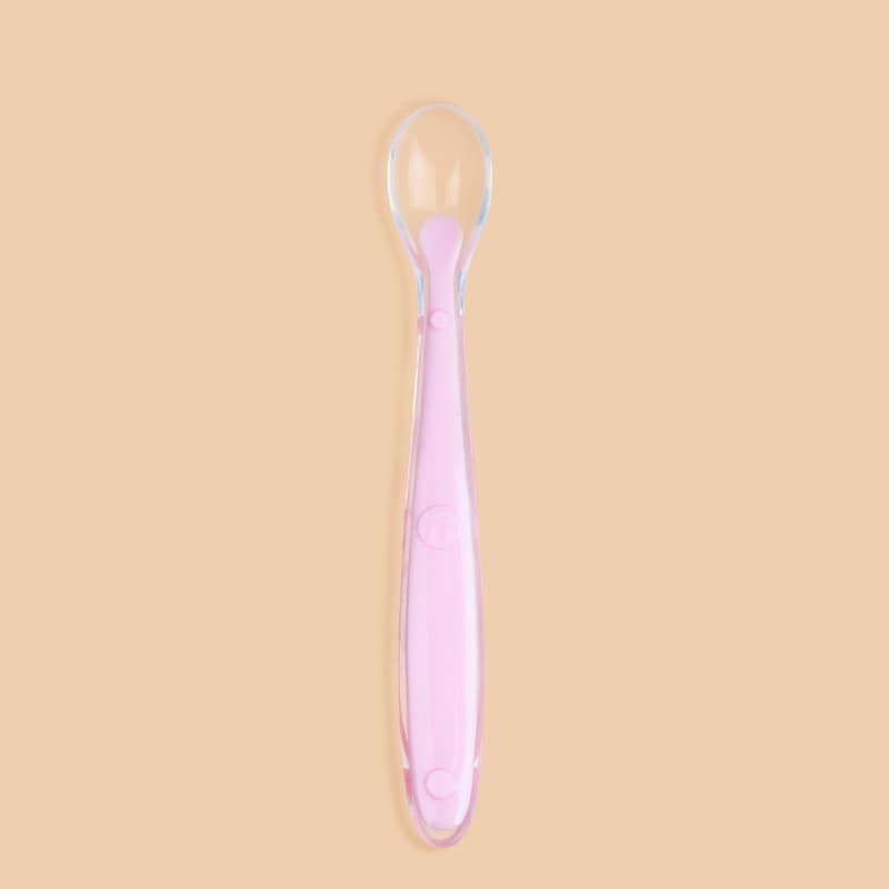 Silicone spoon (smiley face) pink single opp bag