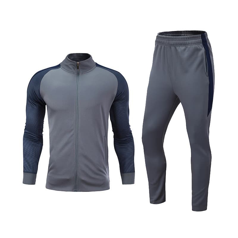 Medium gray top + gray trousers (no children's style)