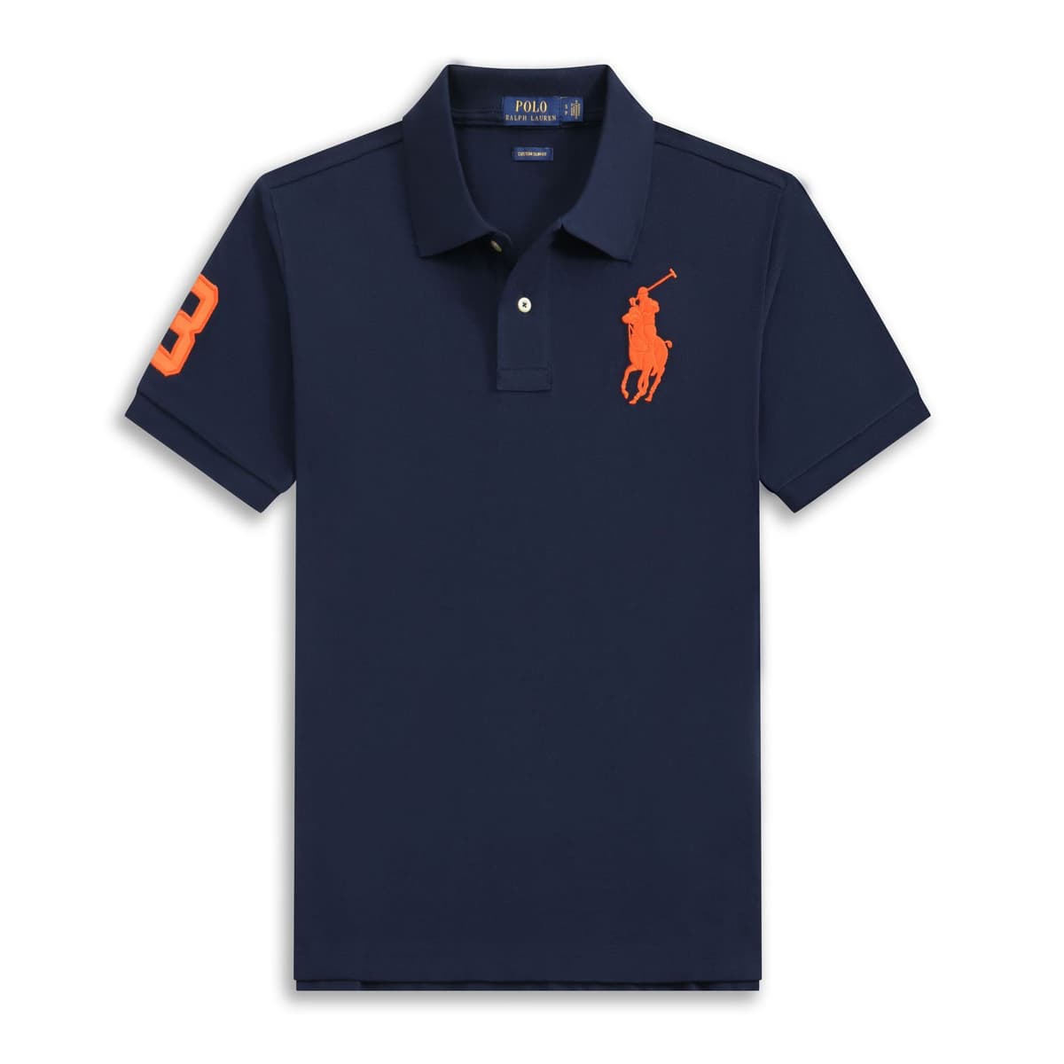 Royal blue orange label
