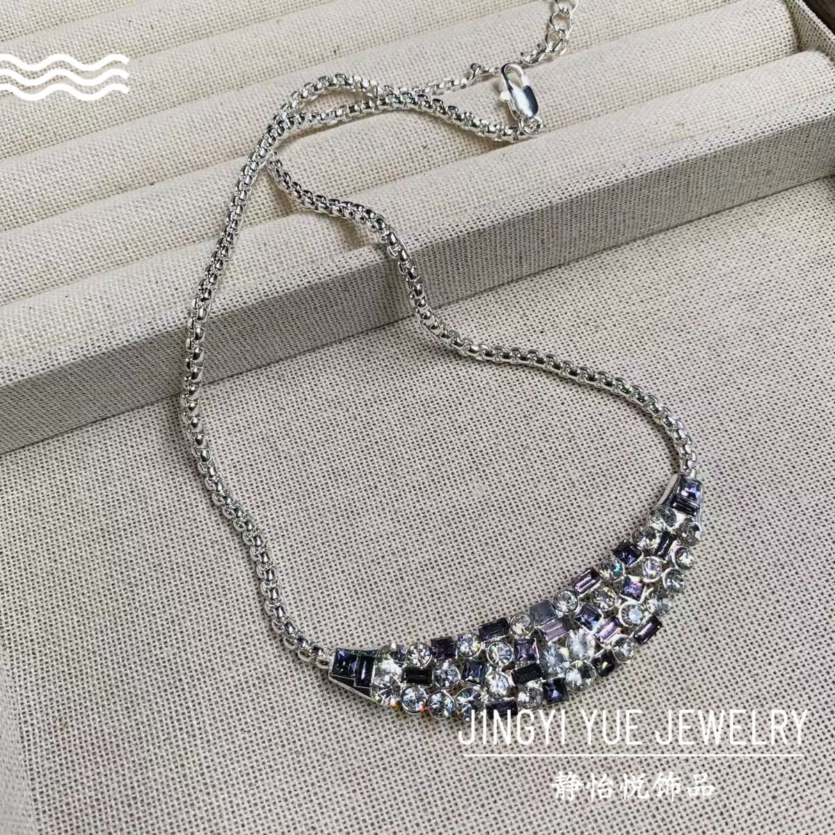 1580 silver purple necklace