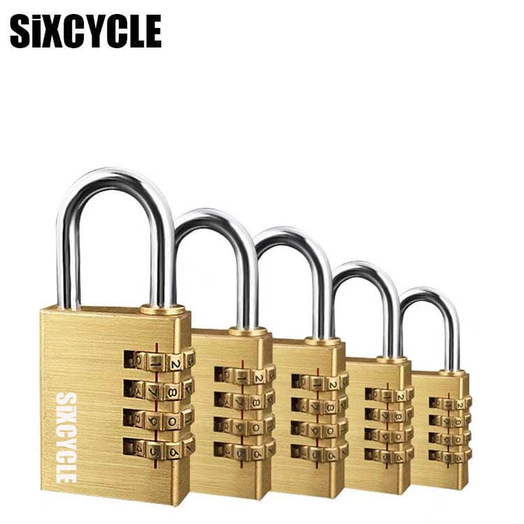 All-Copper Small Password Padlock Storage 4-Position Trolley Case Password Lock Travel Luggage Gym Home Pure Copper Lock 1