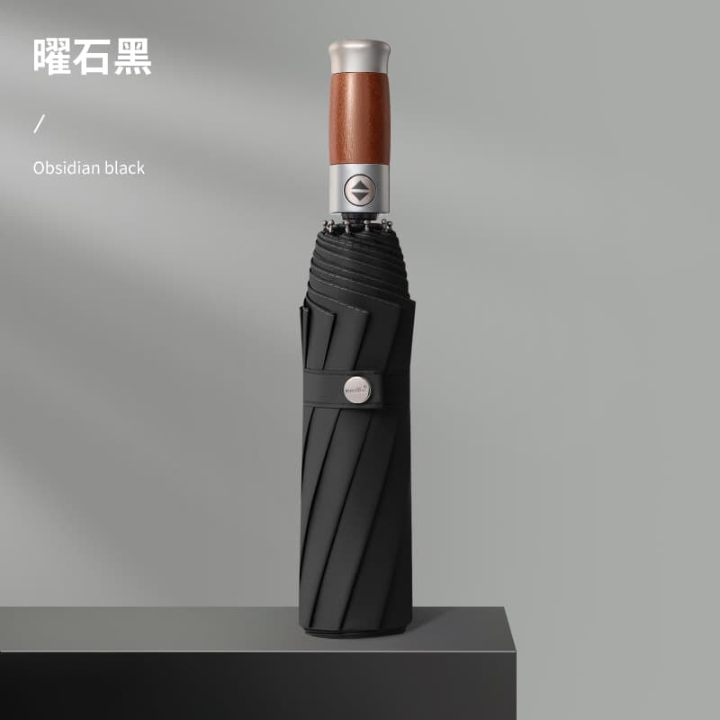 High-end 30-bone fully automatic [wooden handle reinforced and thickeneded vinyl] business black