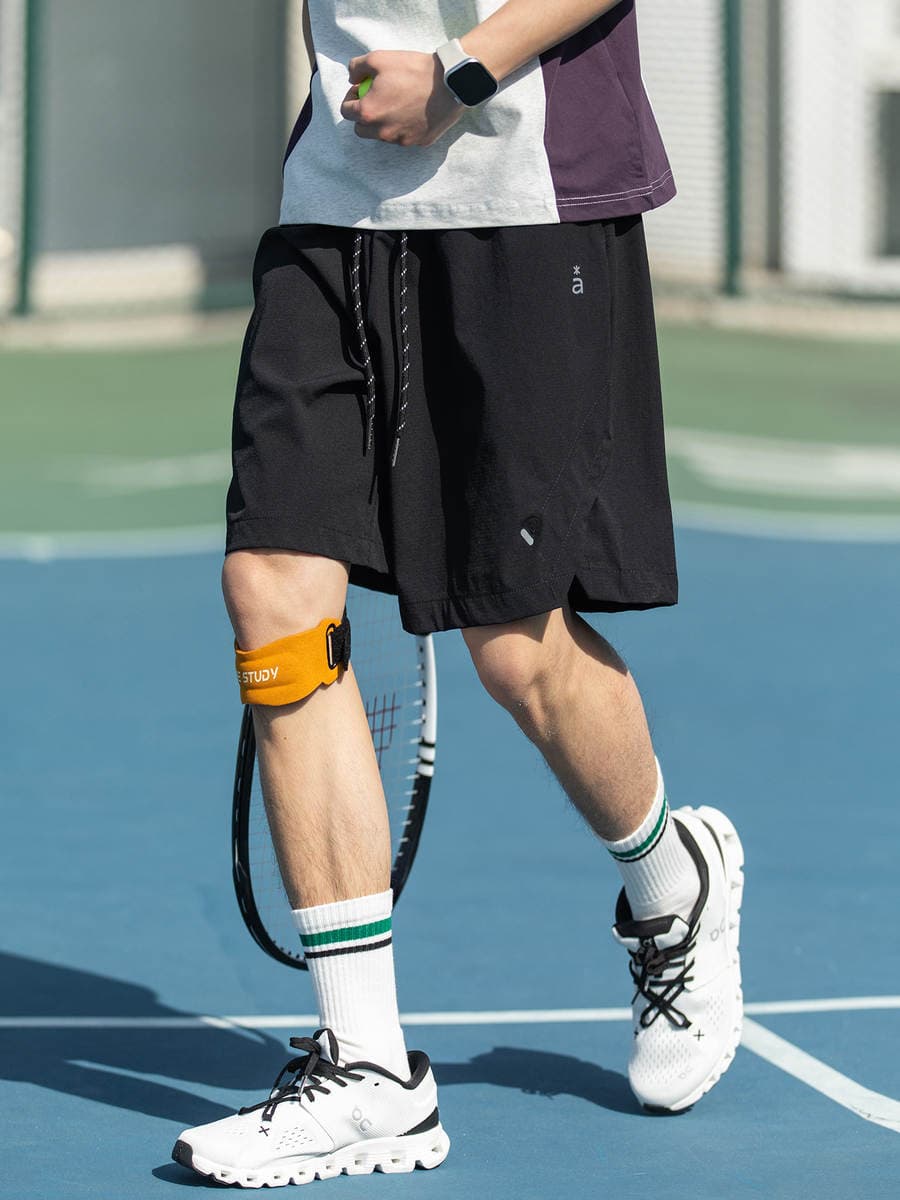 Micro-Elastic Sports Casual Shorts for Men, New Summer Style Beach Shorts with Split Sides, Breathable Pleated Outdoor Loose-Fitting Five-Point Shorts 3