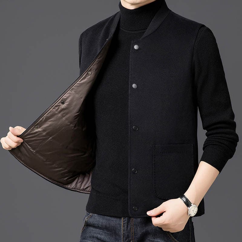 2025 Winter New Men's Casual Vest, Solid Color, Slim Fit, Thickened Sleeveless Vest for Inner Wear 4
