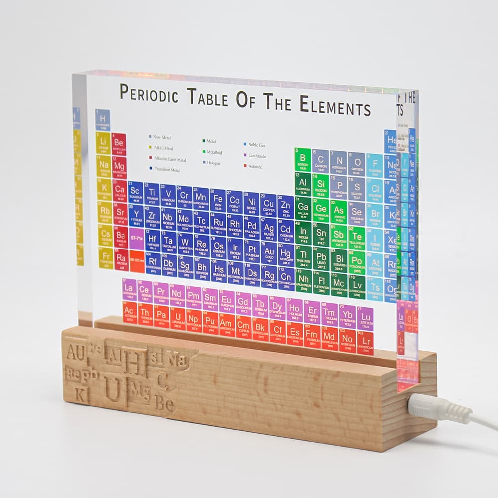 Colorful letter style + chemical embossed imported beech wood usb lamp holder