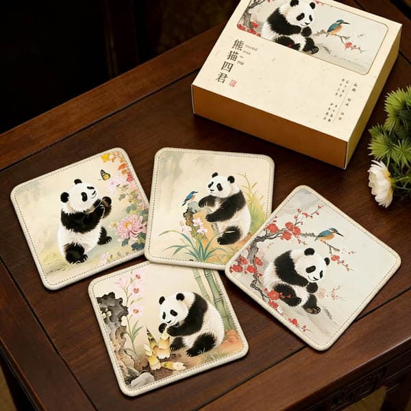 Qadağan olunmuş Şəhər Panda ipək altlığı, Çin üslubunda suvenir