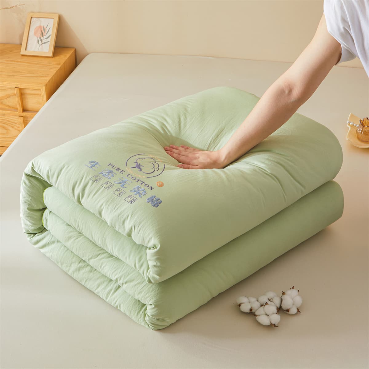 Cloud warm - matcha green - [grade a quality cotton filling]