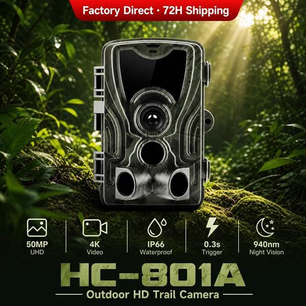Hc-801A 4K Night Vision Infrared Outdoor Surveillance Camera 50Mp Hunting Observation Plant Growth Recorder