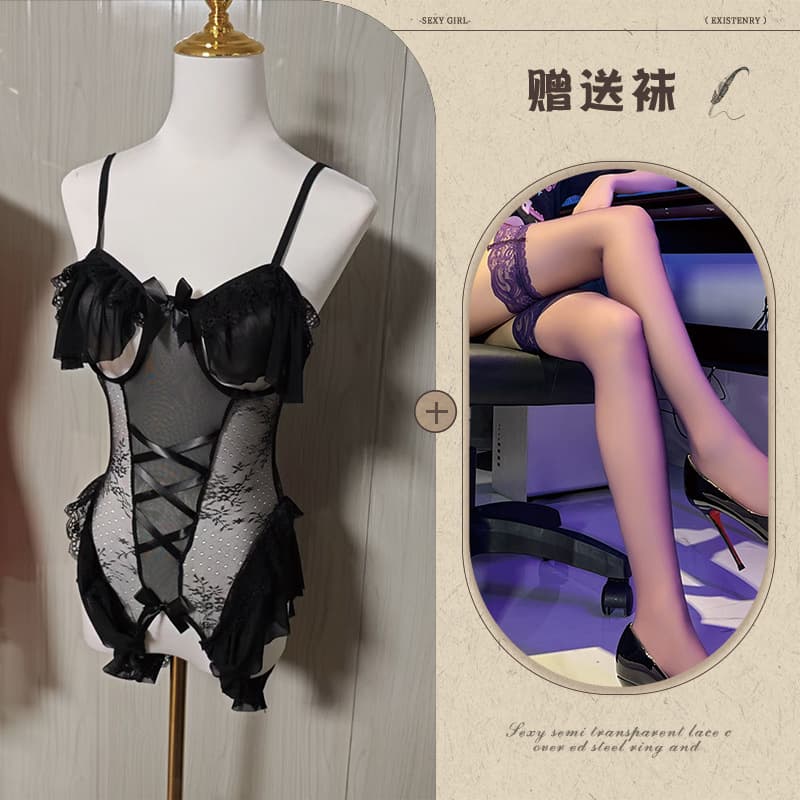 Black + black stockings