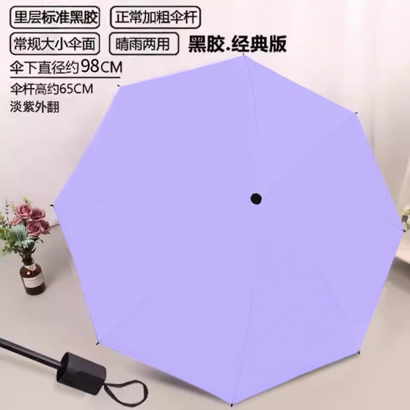 8-bone sunny and rainy sunscreen vinyl umbrella-single [lilac]