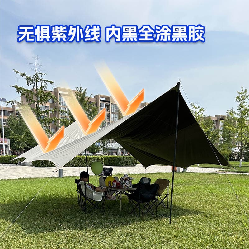 Best-Selling Camping Sunshade Octagonal Black-Coated Tarp Tent Outdoor Sun Protection Canopy Picnic Gear Camping Tarp 4