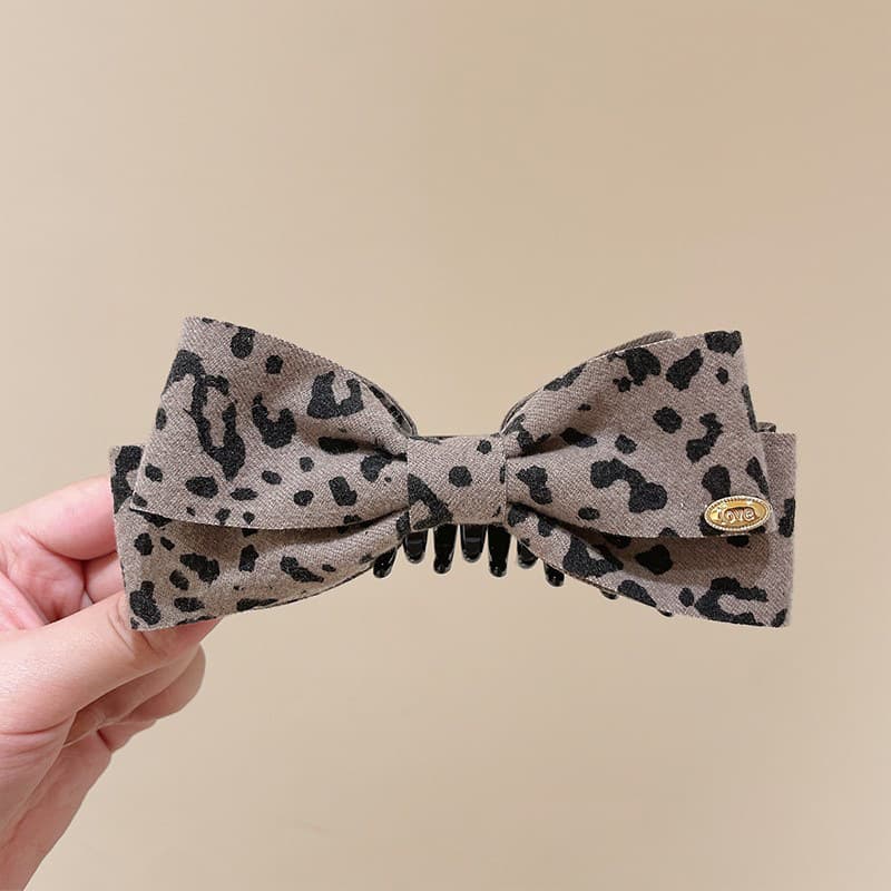 2# light brown leopard print banana clip about 13cm