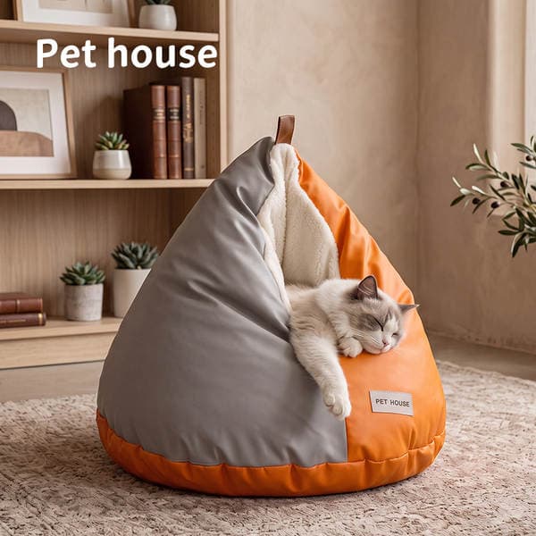 Directly from the Manufacturer: Winter Warm Cat Bed, Semi-Enclosed Creative Chicken Butt-Shaped Cat Sleeping Bag, Suitable for Small and Medium-Sized Dogs