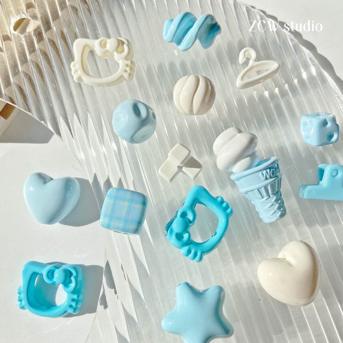 【Bihai】Acrylic Lacquered Cheese Star Cone Beads Mobile Phone Chain Loose Beads DIY Accessories Materials Beads 3