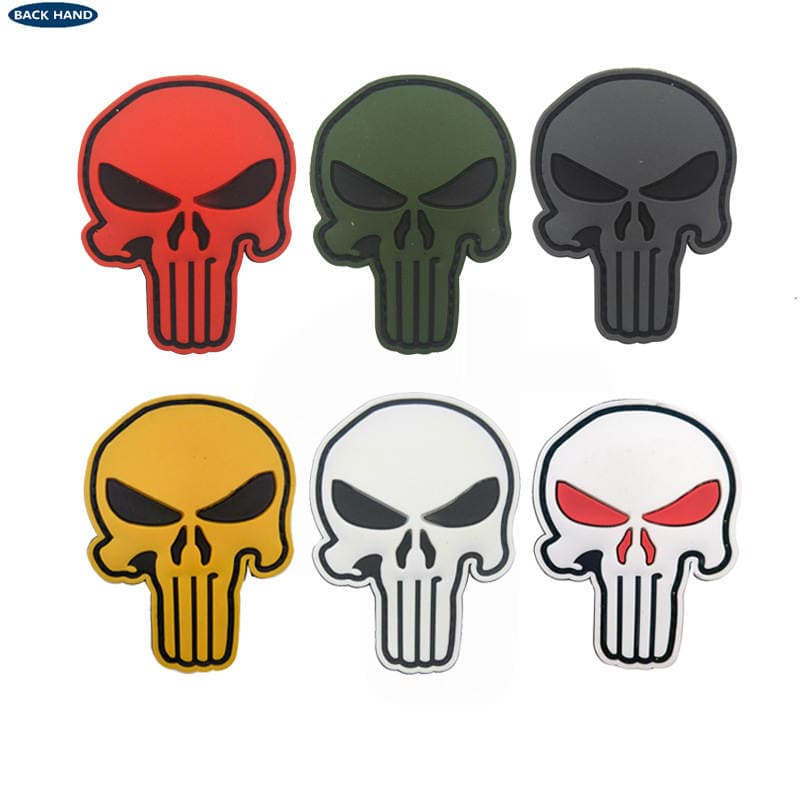 Haike Outdoor Cross-Border 3D Pvc Punisher Epaulettes Velcro Outdoor Backpack Skull Tactical Morale Badge 1
