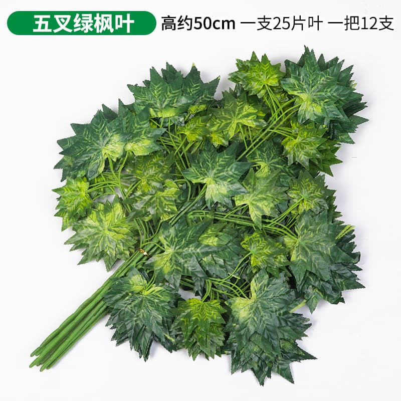 Five-fork green maple leaf single