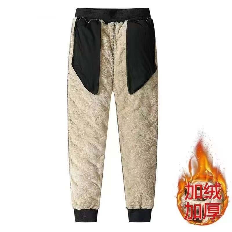 Men's Lamb Wool Pants, Fleece-Lined and Thickened Casual Pants, Suitable for Middle-Aged and Elderly, Outdoor Cotton Pants, Plus-Size, Cold-Proof, Warm Sports Pants 5