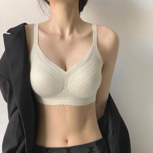 Fujii-6229 # Yumşaq dəstəkli, yarı-sabit fincanlı, güpürlü, sallanma əleyhinə, sinəni yığan push-up büstqalter.