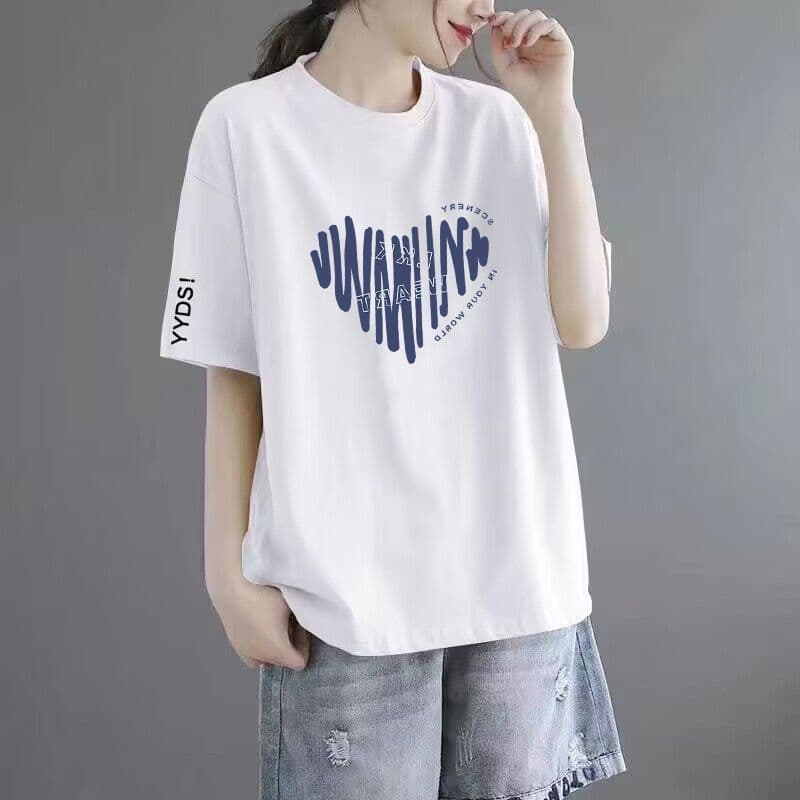 50 white black sleeve [medium] striped heart
