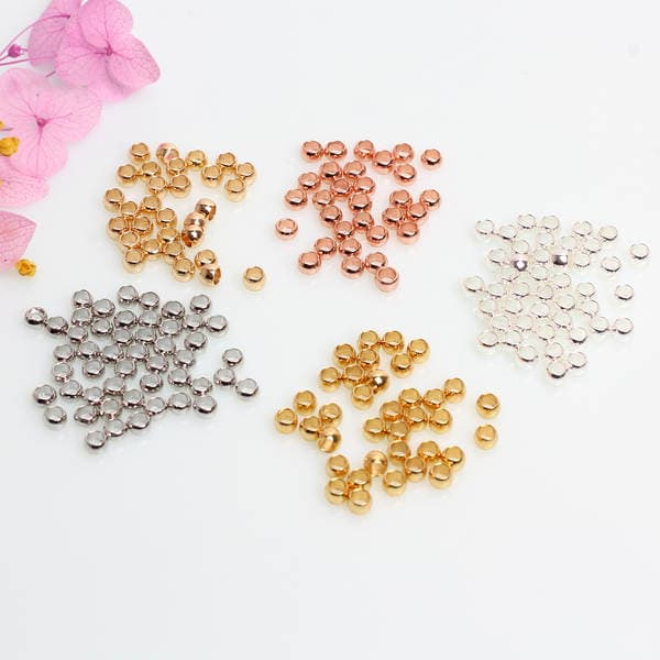 Positioning Bead Clip Flat Fixed Finishing DIY Handmade 14K Gold-Plated Color-Preserving 2mm Beaded Jewelry Accessories Material