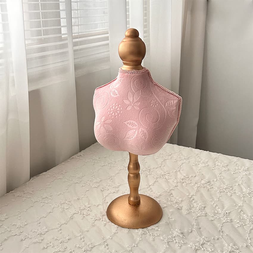 Pink printed gold-headed mannequin - tall version