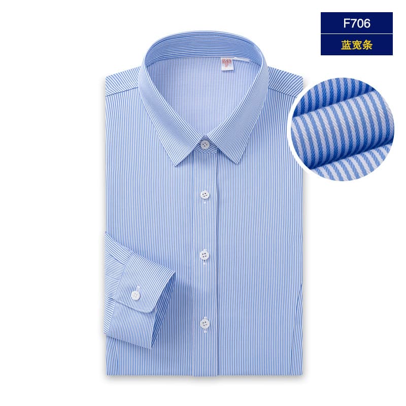 LF706 blue wide stripe formal dress collar