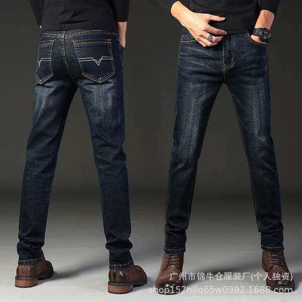 2026 Summer and Autumn New Men's Jeans, Thin Slim-Fit Straight-Leg High-End Trendy Business Casual Pants Wholesale