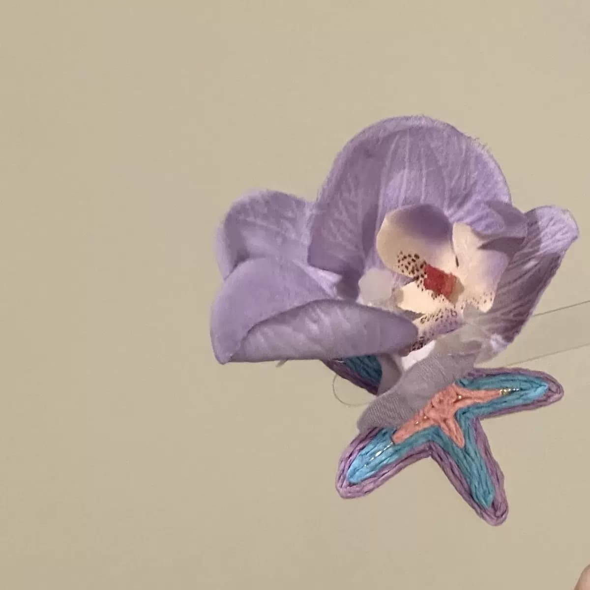 Purple flower starfish hairpin