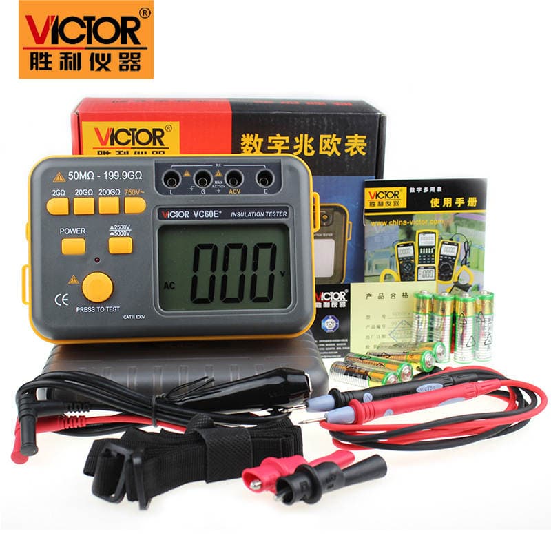 Victory Instruments VC60E Rəqəmsal Yüksək Gərginlikli Meqoohmmetr (İzolyasiya Müqaviməti Test Cihazı) 4