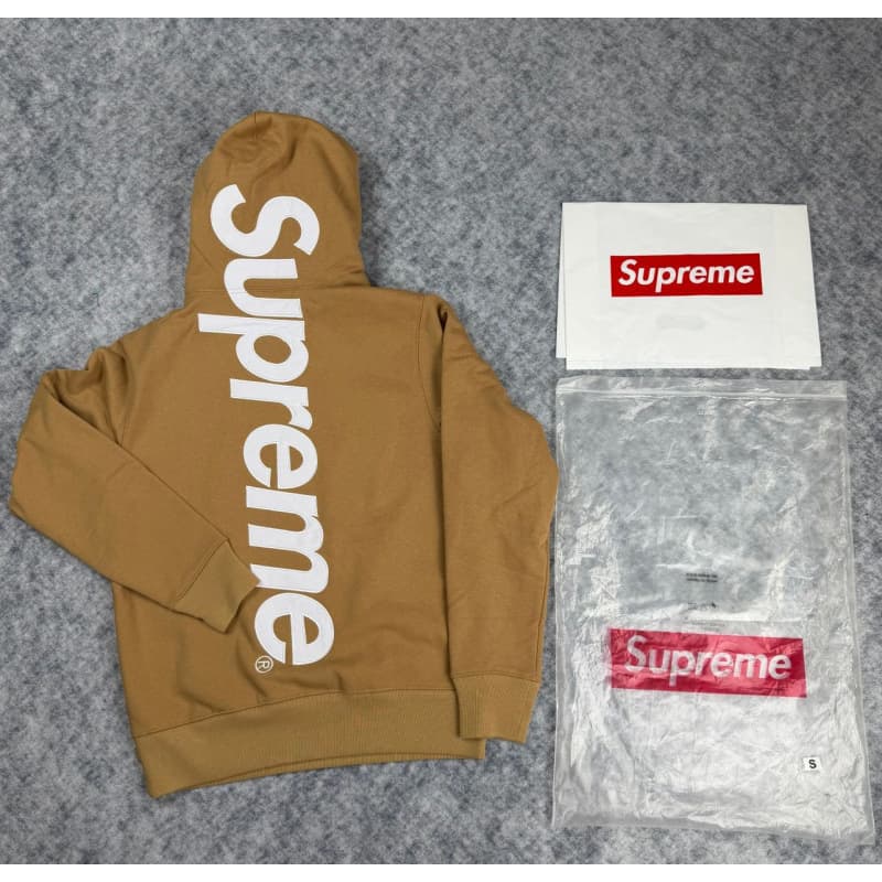 E550 # Classic large logo hooded sweatshirt light brown