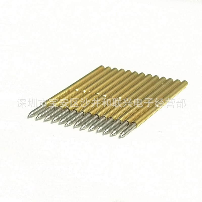 Probe test pin P160-B1(2#-B) straight tip 1.36mm spring pin drilling 1.7mm thimble 2