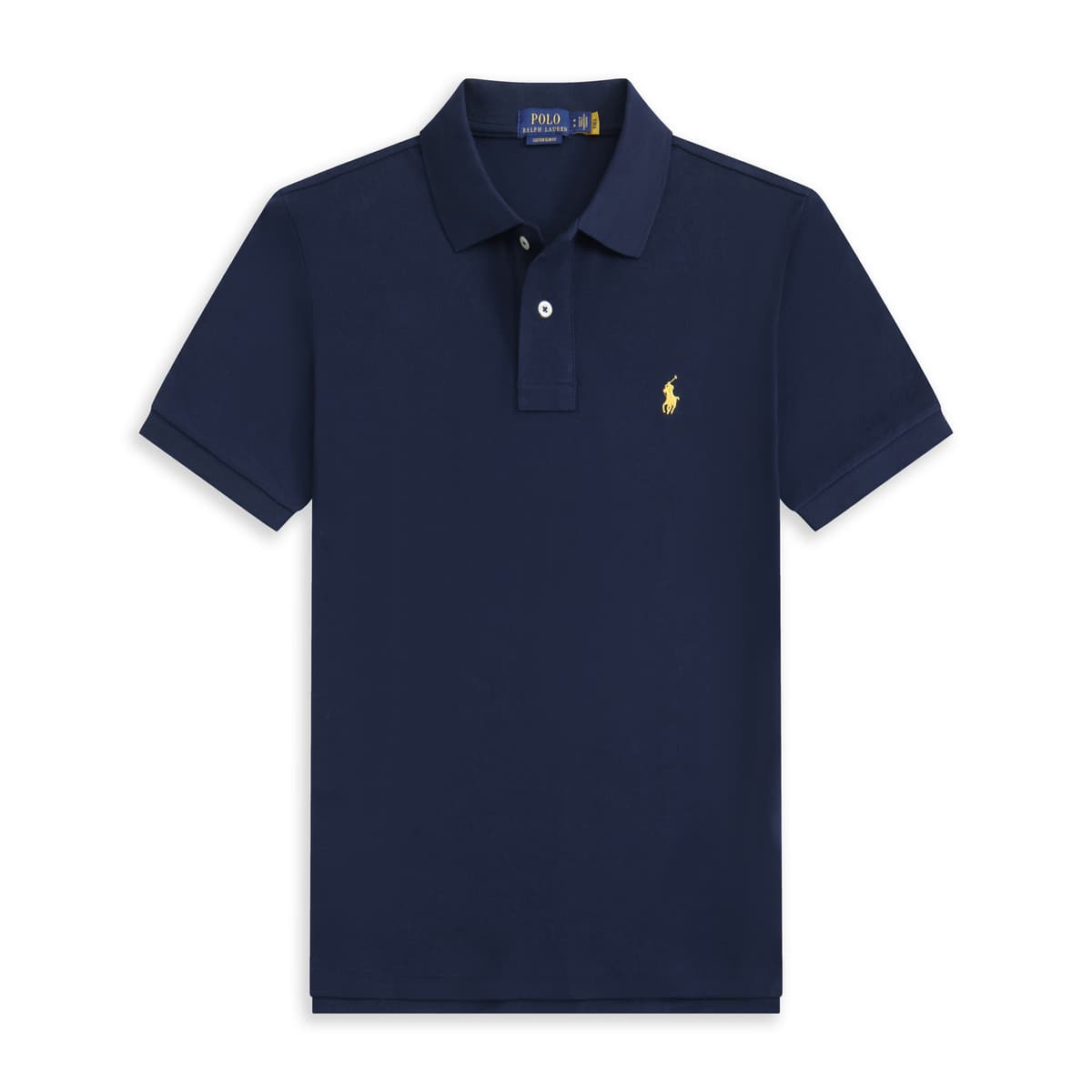 Navy blue yellow label
