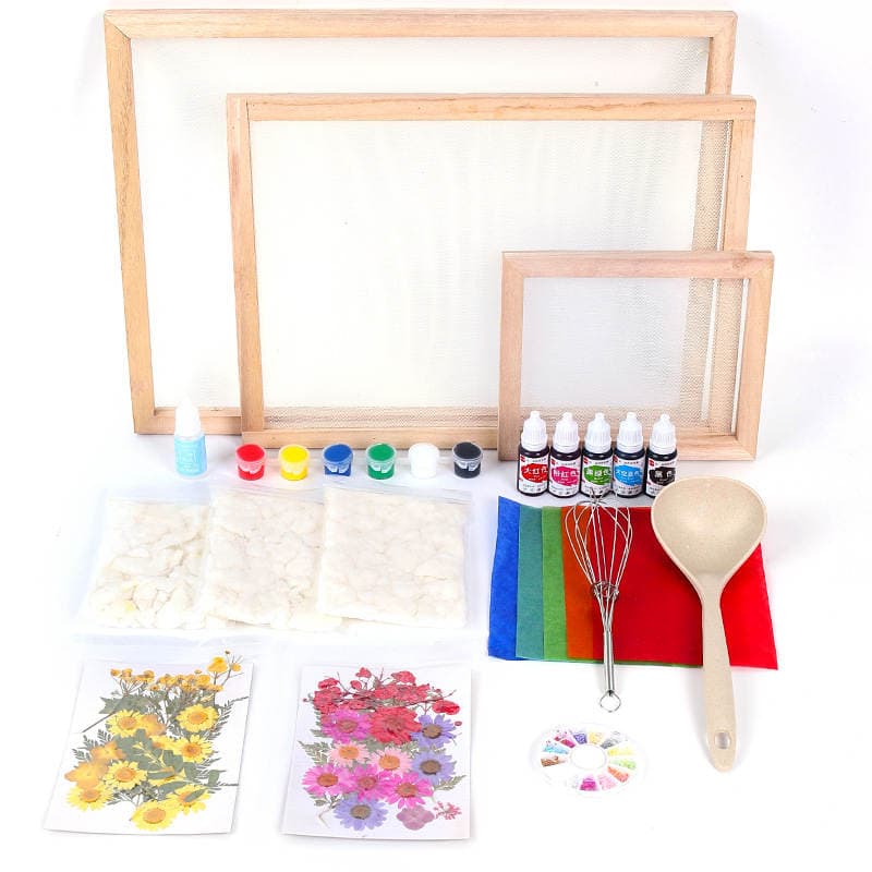 Ancient paper-making paper-making frame pulp children's handmade diy material package herbal paper paper-making frame kindergarten toys 5
